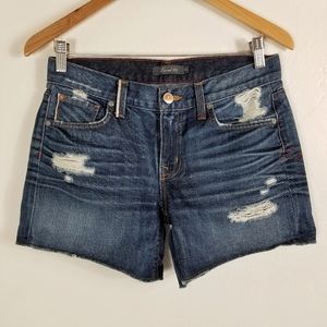 Level 99 distressed high rise denim short 24 blue